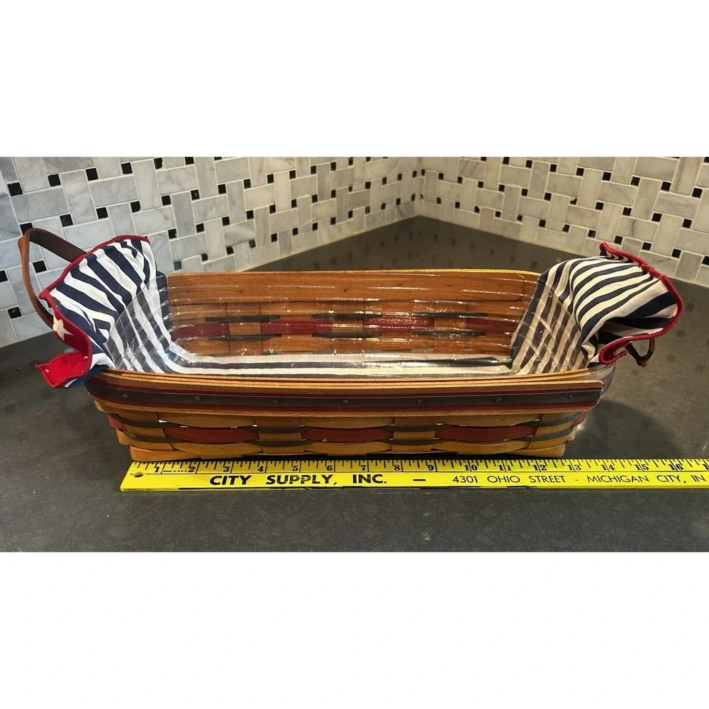 1993 Longaberger Crisco American Baking Celebration Basket Stars & Stripes Combo